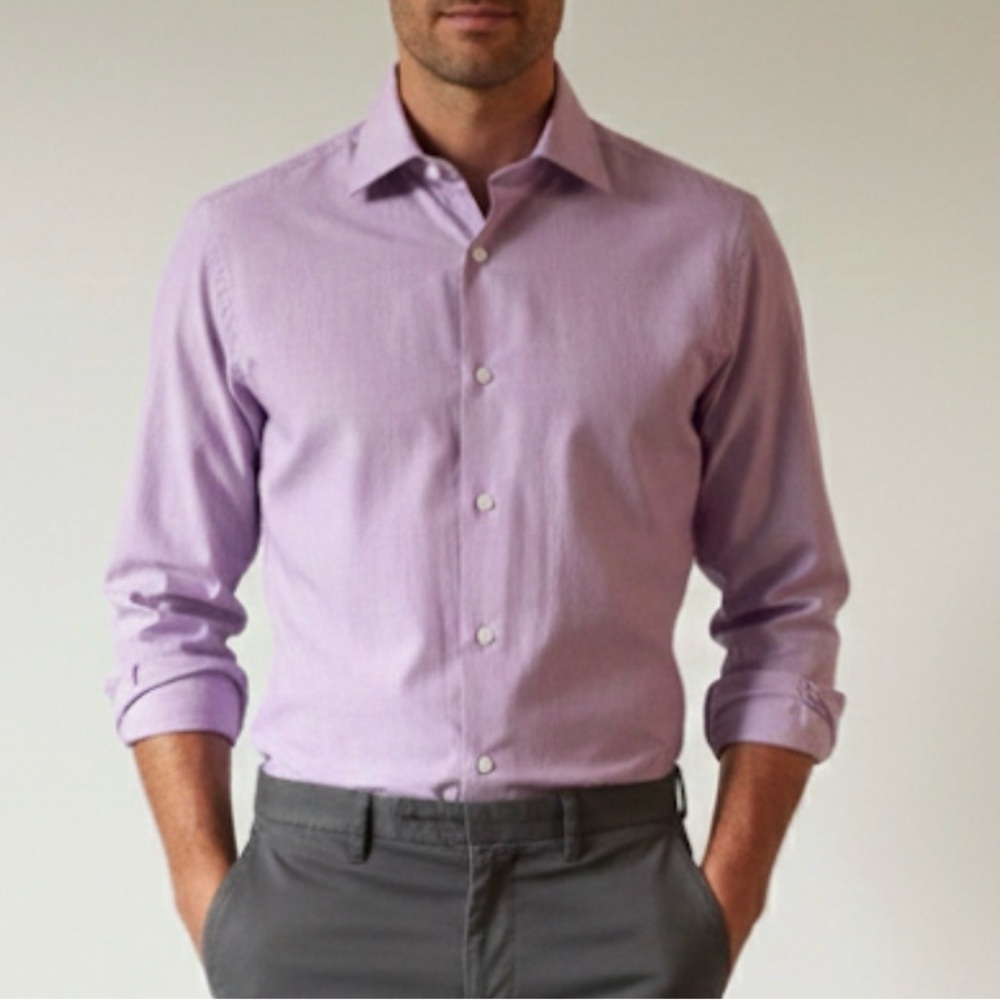 Protocol Lavender Micro-Stripe Dress Shirt | Size 17 32/33